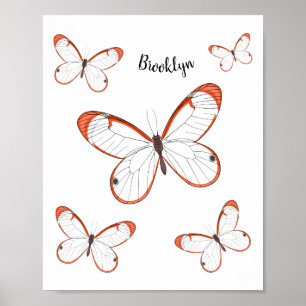 Affiche Illustration de papillon en verre