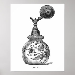Affiche Illustration de parfum vintage noir et blanc
