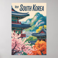 Illustration de paysage de Corée du Sud Art de voy