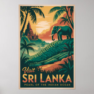 Affiche Illustration de paysage de Sri Lanka Art de voyage