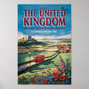 Affiche Illustration de paysage du Royaume-Uni Art de voya