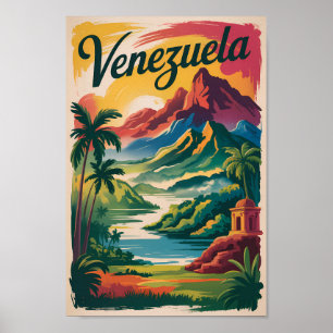 Affiche Illustration de paysage vénézuélien Art de voyage 
