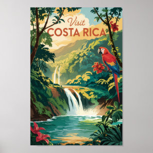 Affiche Illustration de perroquet du Costa Rica Art de voy