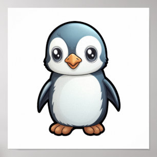 Affiche Illustration de pingouin de dessin