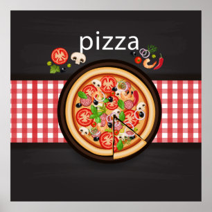Affiche Illustration de pizza