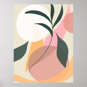 Affiche Illustration de plante abstraite Formes de verdure