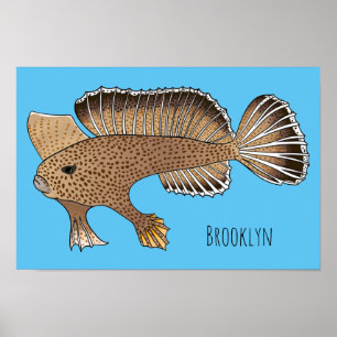 Affiche Illustration de poisson à main