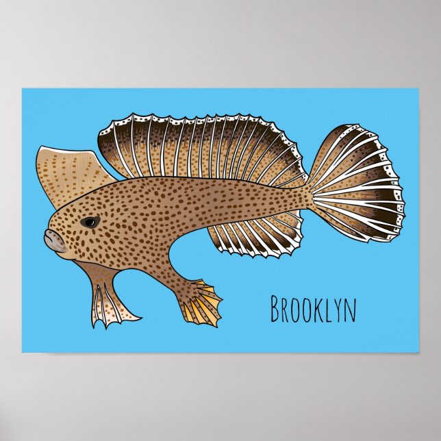 Affiche Illustration de poisson à main (Devant)