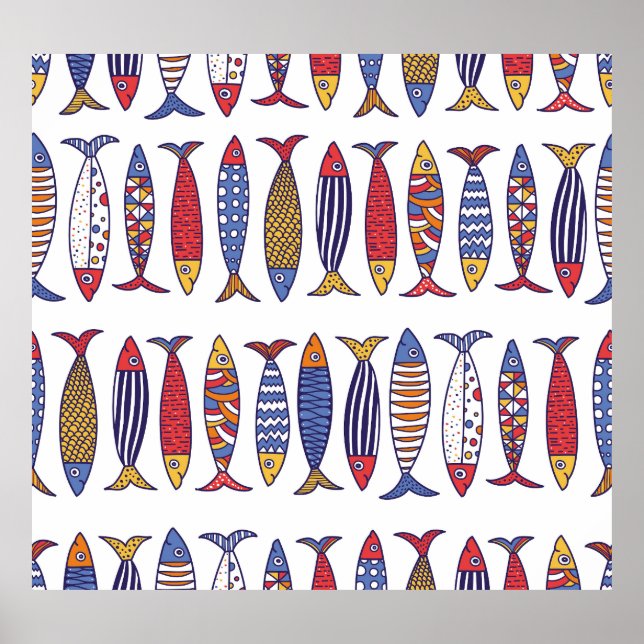 Affiche Illustration de poisson mignon : Enfants Arrière - (Devant)