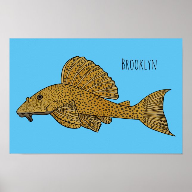 Affiche Illustration de poisson Pleco (Devant)