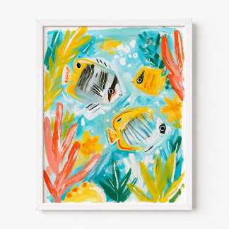 Affiche Illustration de poissons tropicaux