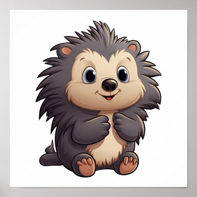 Affiche Illustration de porcupine de dessin (Devant)