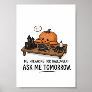 Affiche Illustration de préparation de Halloween de citrou
