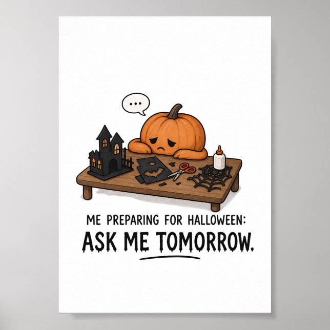 Affiche Illustration de préparation de Halloween de citrou (Devant)
