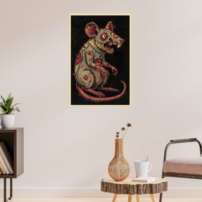 Affiche Illustration de rat zombie effrayant (Salon 3)