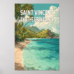 Affiche Illustration de Saint-Vincent-et-les-Grenadines
