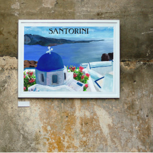 Affiche Illustration de Santorin Grèce