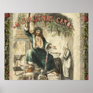 Affiche Illustration de Scrooge du Chant de Noël avec le F