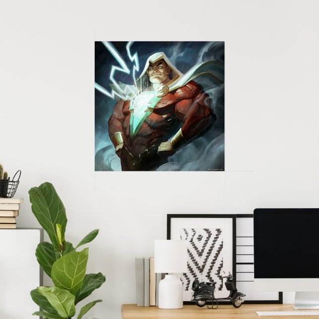 Affiche Illustration de Shazam en crise infinie (Bureau à domicile)