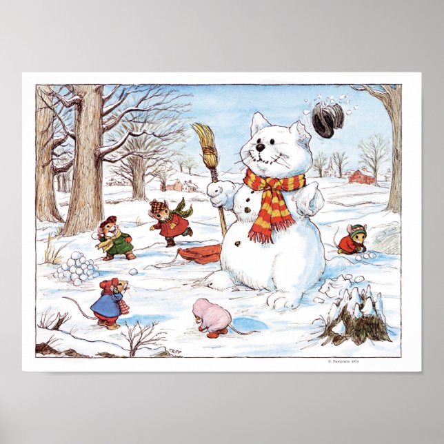 Affiche Illustration de Snowball Fight Mice (Devant)