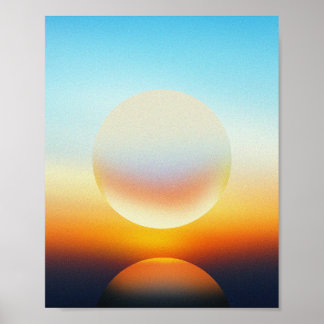 Affiche Illustration de sphère de coucher de soleil abstra
