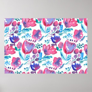 Affiche illustration de style boho floral rustique dessiné