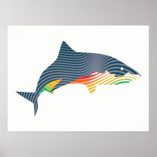 Affiche Illustration de Swoosh Shark