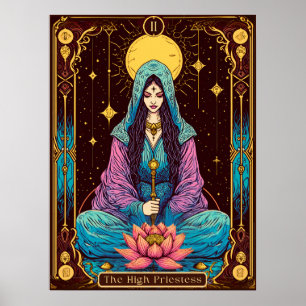 Affiche Illustration de Tarot, la Grande Prêtresse