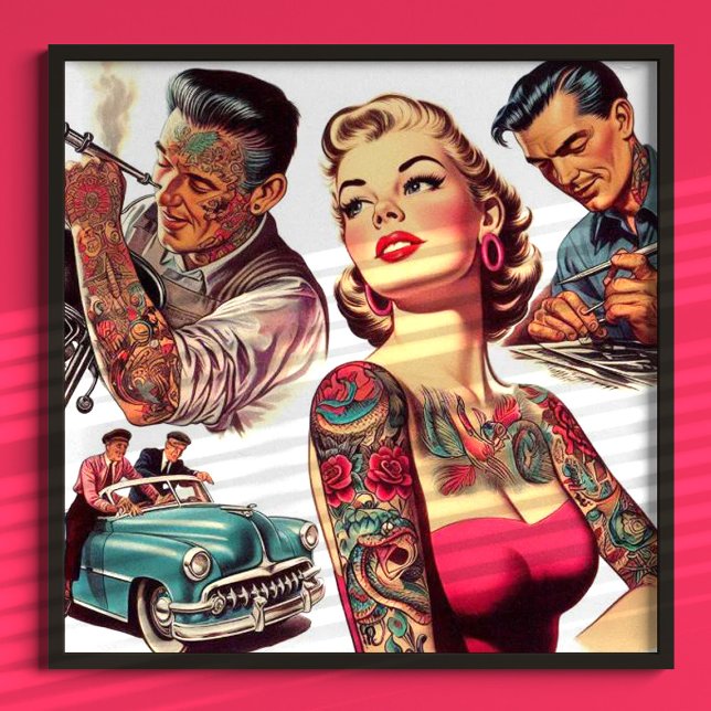 Affiche Illustration de tatouage vintage old school (Créateur téléchargé)