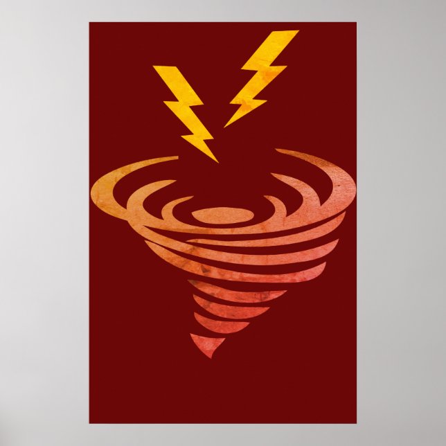 Affiche Illustration de tempête de nuages d'entonnoir Art, (Devant)