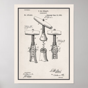 Affiche Illustration de Tire-Bouchon Vintage