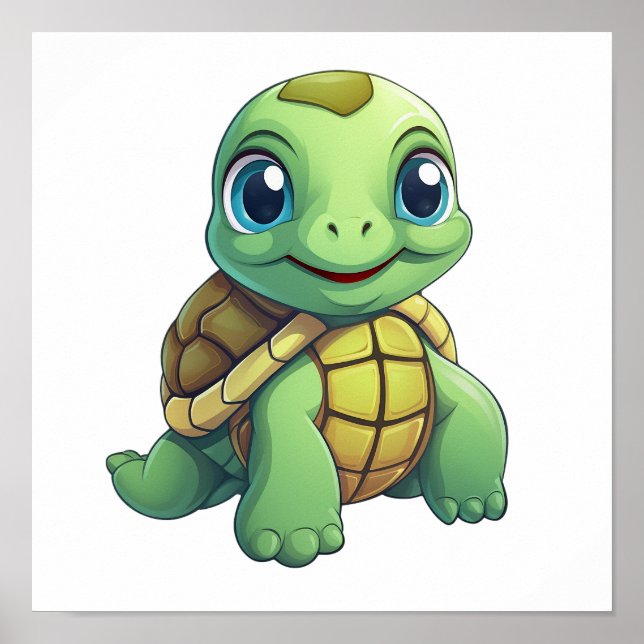 Affiche Illustration de tortue caricaturale (Devant)