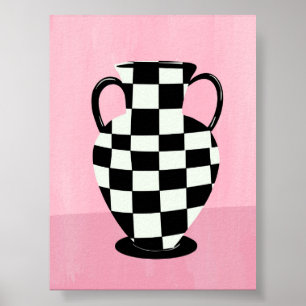 Affiche Illustration de vase Abstrait rose et violet