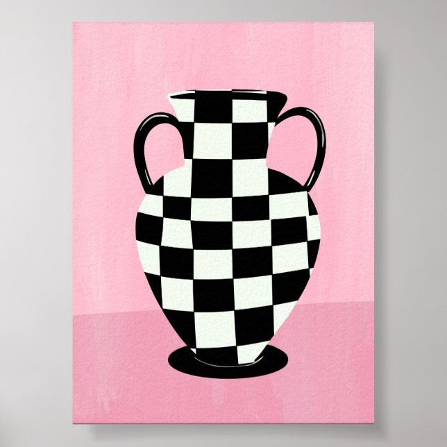 Affiche Illustration de vase Abstrait rose et violet (Devant)