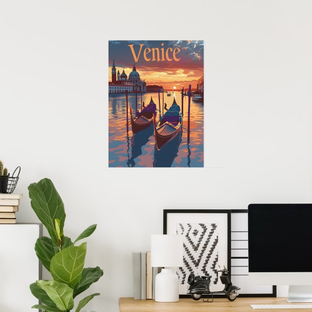 Affiche Illustration de Venise (Bureau à domicile)