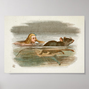 Affiche Illustration de vintage Alice au pays des merveill