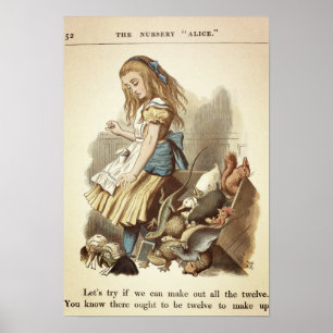 Affiche Illustration de vintage Alice au pays des merveill