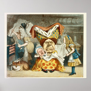 Affiche Illustration de vintage Alice au pays des merveill