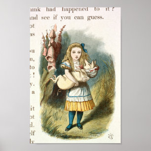 Affiche Illustration de vintage Alice au pays des merveill