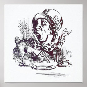 Affiche Illustration de vintage Alice au pays des merveill