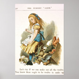 Affiche Illustration de vintage Alice au pays des merveill