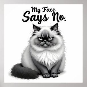 Affiche Illustration de visage de chat drôle – Art de chat