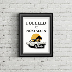 Affiche Illustration de voiture d'époque.