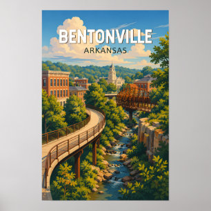 Affiche Illustration de voyage à Bentonville, Arkansas