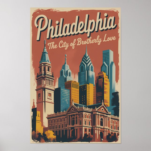 Affiche Illustration de voyage à Philadelphie Pennsylvanie (Devant)