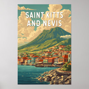 Affiche Illustration de voyage à Saint-Kitset-Nevis Art
