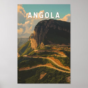 Affiche Illustration de voyage Angola Art vintage