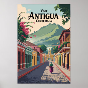 Affiche Illustration de voyage antique Guatemala