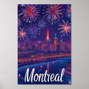 Affiche Illustration de voyage artistique de Montréal Cana