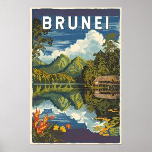 Affiche Illustration de voyage artistique vintage de Brune